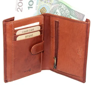 Portfel Męski Skórzany El Forrest Duży Pionowy Bez Zapięcia Suwak Na Bilon 955 R 29 RIFD BRĄZOWY 13,5 x 10,5 x 3 [cm] - Portfele - miniaturka - grafika 7