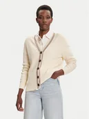 Swetry damskie - Gant Kardigan 4805343 Écru Regular Fit - miniaturka - grafika 1