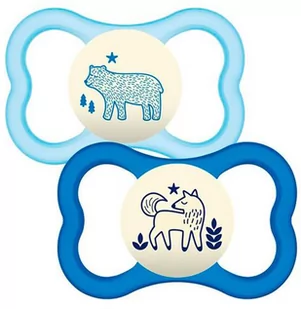Smoczki dla dzieci Mam Baby Dummy Nighttime 6+ Blue Silicone 2 szt - Smoczki uspokajające - miniaturka - grafika 1