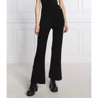 Spodnie damskie - TWINSET Wełniane spodnie dzianinowe | Relaxed fit | z dodatkiem kaszmiru - miniaturka - grafika 1