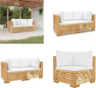 vidaXL Narożnik ogrodowy z poduszkami 2 szt. Lite drewno tekowe - Narożnik - Narożnik - Sofa - Sofa ogrodowa - Sofy ogrodowe - miniaturka - grafika 1