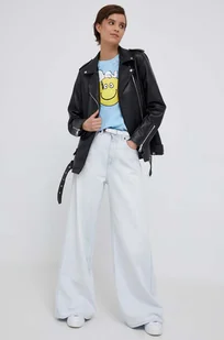 Pepe Jeans jeansy damskie kolor niebieski - Spodnie damskie - miniaturka - grafika 1