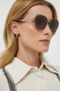 Okulary przeciwsłoneczne - Emporio Armani okulary przeciwsłoneczne damskie kolor szary - grafika 1
