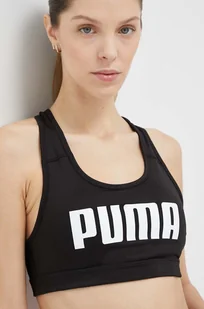 Puma biustonosz sportowy kolor czarny - Bielizna sportowa damska - miniaturka - grafika 1