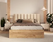 Łóżka - Łóżko do sypialni GRENADA dąb craft z pojemnikiem i stelażem podnoszonym - 180x200 - PARIS - Anthracite - miniaturka - grafika 1