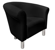 Fotele - ATOS Fotel Milo D1 czarny nogi chrom - miniaturka - grafika 1