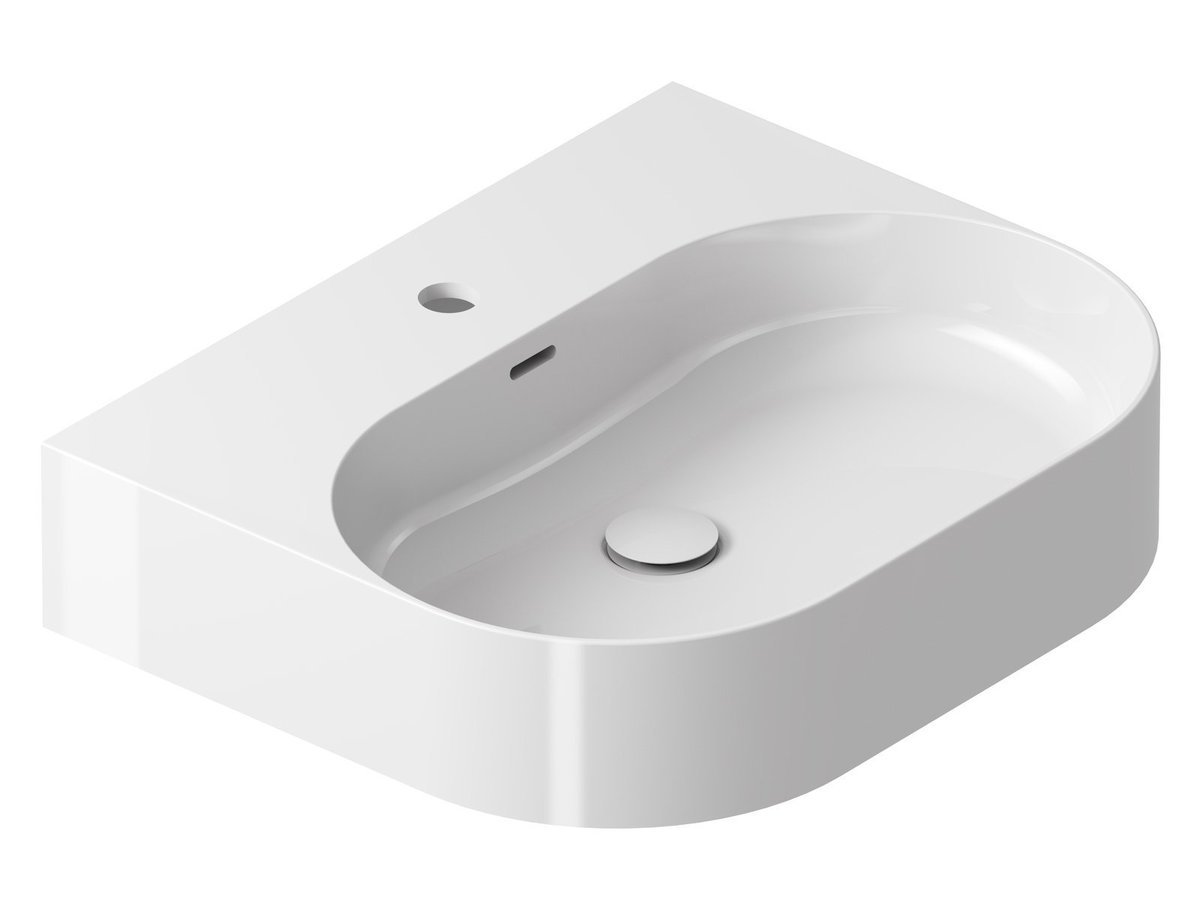 Ravak Owalna umywalka ceramiczna nablatowa Ceramic O Slim 550 przyścienna biała 1szt