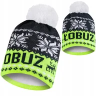 Czapki damskie - Czapka zimowa ŁOBUZ z pomponem meska ciepła 7Gpolar termoaktywny - miniaturka - grafika 1