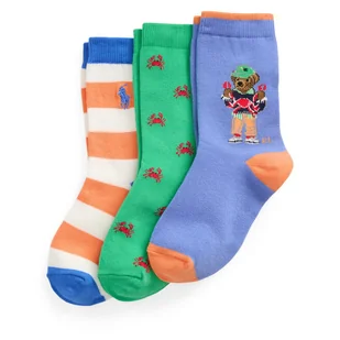 Zestaw 3 par wysokich skarpet dziecięcych Polo Ralph Lauren 443969087001 Kolorowy - Skarpetki dla dzieci - miniaturka - grafika 1