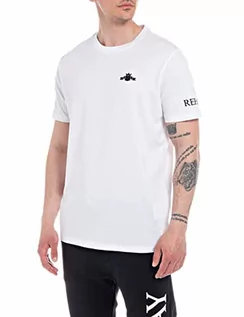 Koszulki męskie - Replay T-shirt męski, Optical White 001, XS - grafika 1