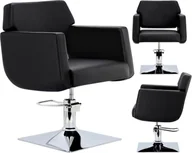Fotele fryzjerskie - Fotel fryzjerski Chloe Black hydrauliczny obrotowy do salonu fryzjerskiego krzesło fryzjerskie - miniaturka - grafika 1