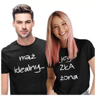 KOSZULKI DLA PAR NA WALENTYNKI PREZENT MĄŻ IDEALNY ZŁA ŻONA - Walentynki - miniaturka - grafika 2