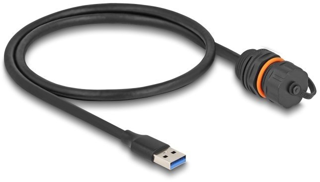 Delock DeLOCK Kabel USB 5 Gbps USB Typ-A męski na USB Typ-A żeński do instalacji z gwintem M20 i nasadką ochronną IP68 60 cm czarny 88149