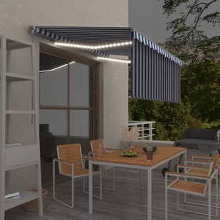 VidaXL Lumarko Ręcznie zwijana markiza z zasłoną zacieniającą i LED, 3x2,5 m  3069381 VidaXL - Markizy - miniaturka - grafika 1