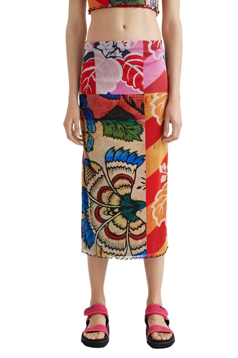 Spódnica damska Desigual x Christian Lacroix Bell midi wzorzysta-S