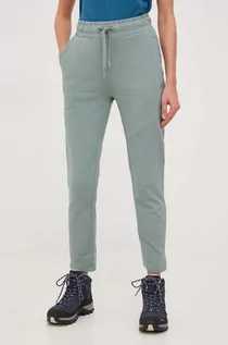 Spodnie damskie - 4F spodnie dresowe damskie kolor zielony gładkie - grafika 1