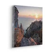 Wyposażenie pokoiku dziecięcego - Komar Obraz na blejtramie w ramie z prawdziwego drewna - Lighthouse - rozmiar 40 x 40 cm - obraz, obraz na płótnie, motyw krajobrazu, salon, sypialnia - miniaturka - grafika 1