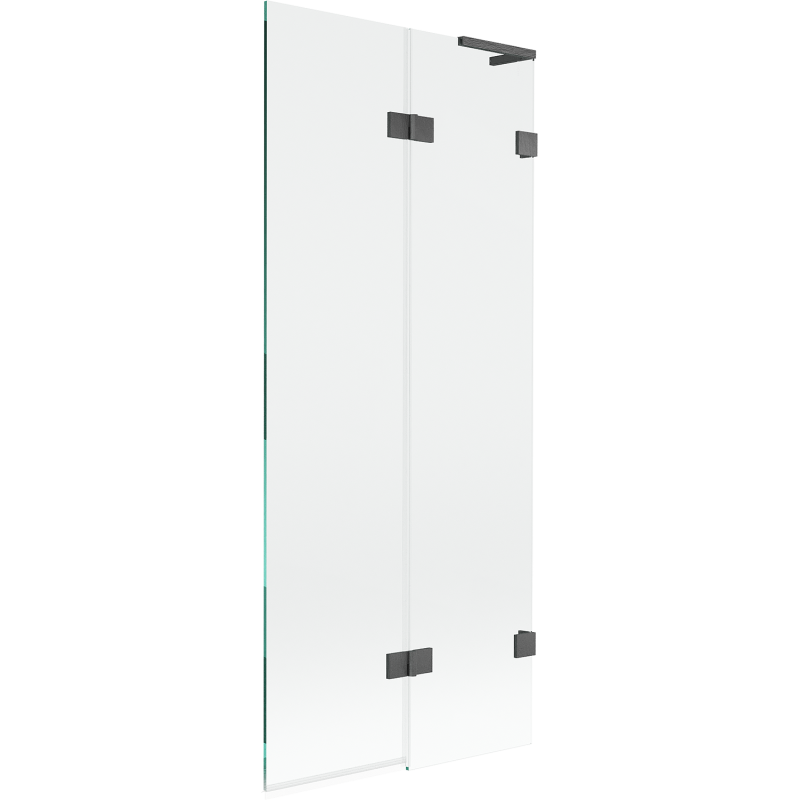 Mexen Lunar L parawan nawannowy 2-skrzydłowy prawy 80 x 150 cm, transparent, gun gray szczotkowany - 897L-080-100-66-00-P