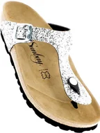 Klapki i japonki damskie - Sunbay Japonki "Camelia" w kolorze srebrnym - miniaturka - grafika 1