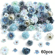 Sztuczne kwiaty - TEMU 60 szt. Wielokolorowe Główki Kwiatów z Jedwabiu - Miniaturowe Sztuczne Piwonie, Stokrotki i Róże do Dekoracji Ślubnych, Ozdób Domowych, Girlandy - miniaturka - grafika 1