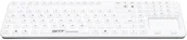 Klawiatury - Gett GCQ Cleantype Prime Panel+ Silikonowa klawiatura do zabudowy z podświetleniem, touchpadem i blokiem NUM IP65 USB Kolor: biały Układ: DE KG26220 - miniaturka - grafika 1