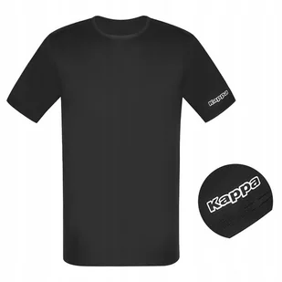 Koszulka męska czarna XL Kappa krótki rękaw sportowa na lato 100% BAWEŁNA - Koszulki męskie Koszulka męska czarna XL Kappa krótki rękaw sportowa na lato 100% BAWEŁNA - Koszulki męskie - miniaturka - grafika 1