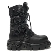 Glany damskie - Glany NEW ROCK M-391-S18 Czarny - miniaturka - grafika 1