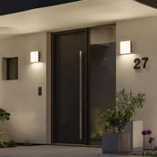 Lampy ogrodowe - Paulmann kinkiet zewnętrzny LED Azalena, czujnik, antracytowy - miniaturka - grafika 1