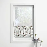 Firany - Zazdrostka WINTER wzór BN40 | akwarelowe gałązki z szyszkami 60 x 180 cm - miniaturka - grafika 1