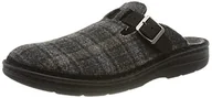 Kapcie damskie - Berkemann Męskie kapcie Mirko, ciemnoszare/niebieskie/karo, 44 EU, Ciemnoszara niebieska kratka, 44 EU - miniaturka - grafika 1