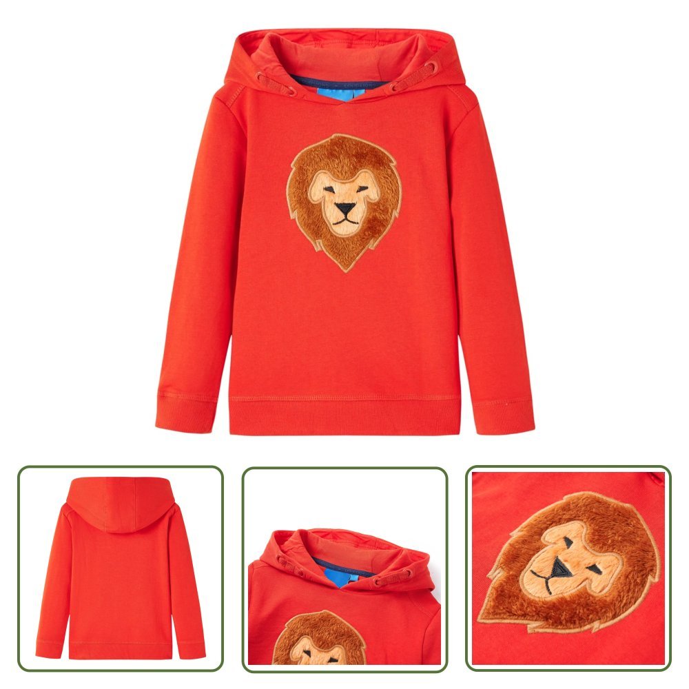 Bluza dziecięca z kapturem - czerwona - 92 - Bluza Dziewczęca