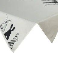 Obrusy i serwetki - Obrus dekoracyjny serweta WIOSNA 85x85 Eurofirany czarny biały wielkanocne zające - miniaturka - grafika 1