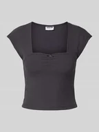 Koszulki i topy damskie - T-shirt z kwadratowym dekoltem model ‘SELENA’ - miniaturka - grafika 1