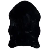 Dywany - Dywan sztuczna skóra Rabbit puszysty 90 x 120 cm czarny - miniaturka - grafika 1