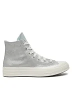 Trampki damskie - Converse Trampki Chuck 70 Suede Shimmer A08224C Szary - miniaturka - grafika 1