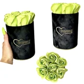 Sztuczne kwiaty - FLOWERBOX KWIATY MYDLANE PUDEŁKO KWIATÓW PREZENT RÓŻE MYDLANE W PUDEŁKU SZTUCZNE KWIATY - miniaturka - grafika 1