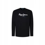 Koszulki męskie - PEPE JEANS KOSZULKA MĘSKA Z DŁUGIM RĘKAWEM EGGO LONG N FUTURE CZARNA r.L - miniaturka - grafika 1