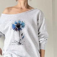 Bluzy damskie - Chaber Szara bluza cięta - miniaturka - grafika 1