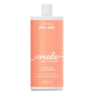 On Line Create, żel pod prysznic, bursztyn i mleczko migdałowe, 500 ml - Żele pod prysznic dla mężczyzn - miniaturka - grafika 1
