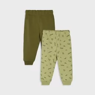 Pajacyki dla niemowląt - Sinsay - Spodnie dresowe 2 pack - Zielony - miniaturka - grafika 1