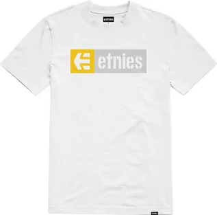 Koszulki męskie - t-shirt męski ETNIES NEW BOX TEE White/Light Grey/Yellow - grafika 1