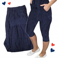 Legginsy - GROSZKI GRANAT LEGINSY 3/4 KIESZENIE rybaczki letnie wygodne 44 46 2XL 3XL - miniaturka - grafika 1