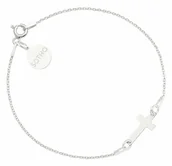 Biżuteria religijna - Srebrna bransoletka z krzyżykiem - miniaturka - grafika 1