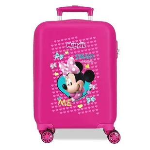 Joumma Disney Enjoy Minnie różowa walizka kabinowa 33 x 50 x 20 cm sztywne tworzywo ABS boczne zapięcie szyfrowe 28,4 l 2 kg 4 koła podwójny bagaż ręczny, Różowy kolor, walizka kabinowa - Walizki - miniaturka - grafika 1