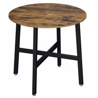 Stoły - Okrągły stolik do kuchni, salonu, 80x80x75 cm, ciemny brąz, czarny, mat - miniaturka - grafika 1
