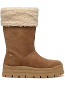 Kozaki damskie - Geox Skórzane kozaki zimowe "Spherica" w kolorze jasnobrązowym - miniaturka - grafika 1