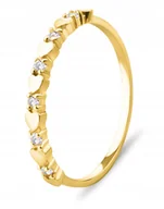 Pierścionki - ZŁOTY PIERŚCIONEK SERCA SERDUSZKA CYRKONIE 333 - miniaturka - grafika 1