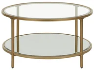 Ławy i stoliki kawowe - Stolik Kawowy Z Lustrzaną Półką Szklany Złoty Birney - miniaturka - grafika 1