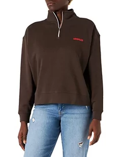 Wrangler Damska bluza z zamkiem błyskawicznym do połowy długości, brązowa, XL - Bluzy damskie - miniaturka - grafika 1