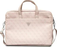 Torby na laptopy - Torba Guess Saffiano 4G Traingle Logo - torba na notebooka do 16", różowa GUE002443 - miniaturka - grafika 1